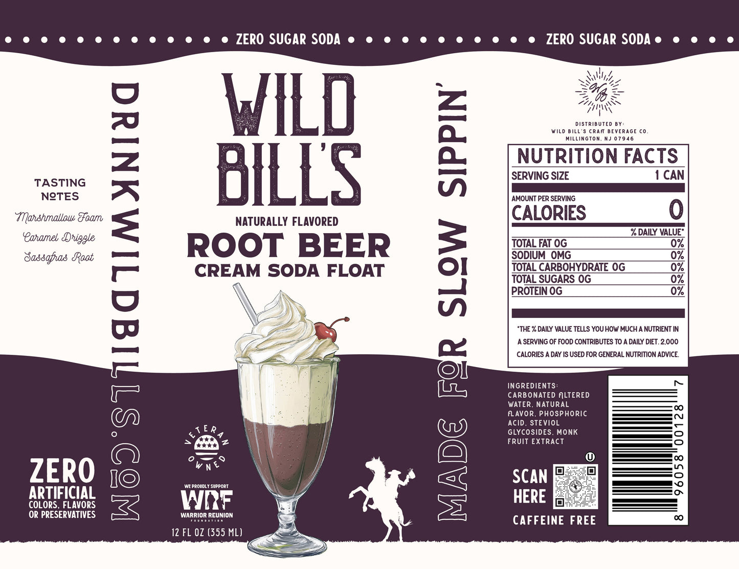 Root Beer: Zero Sugar Soda, Clean Ingredients, 12-Pack, Cans
