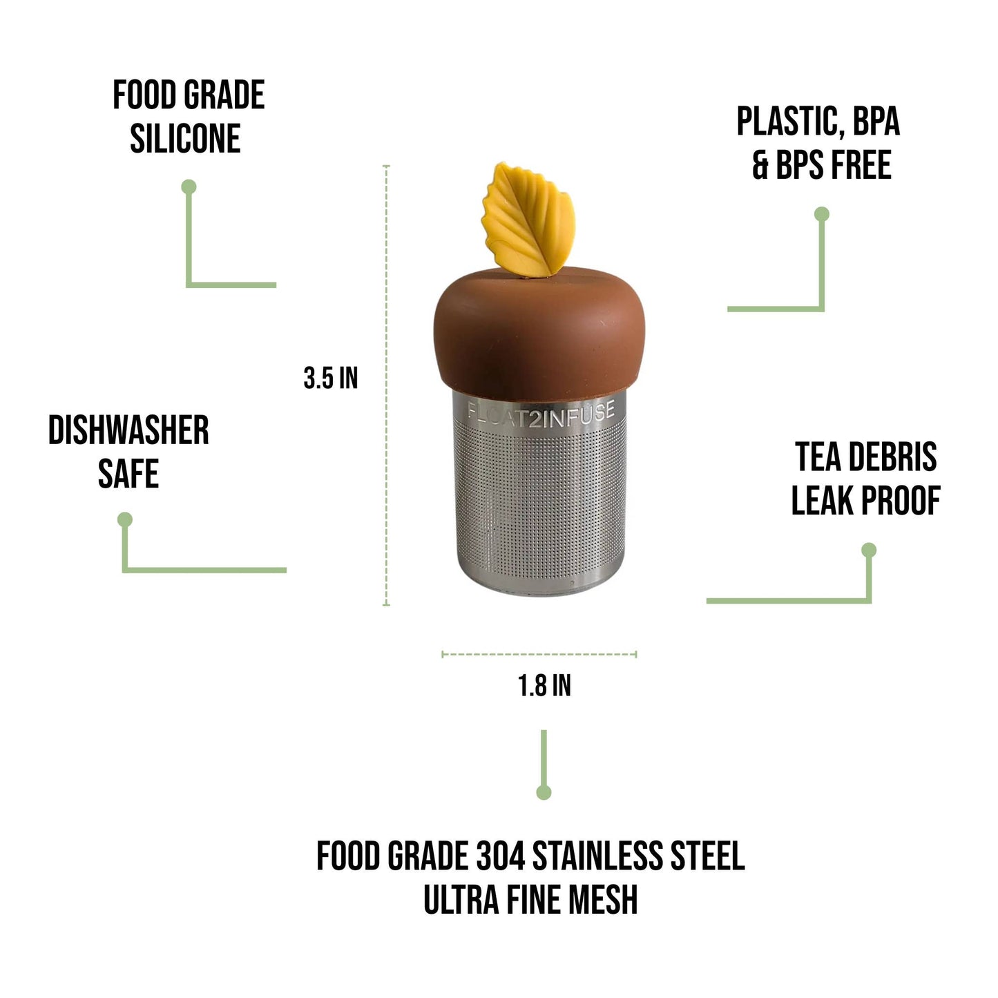 Yellow Fall Leaf | Floating Tea Infuser | Light Brown Base