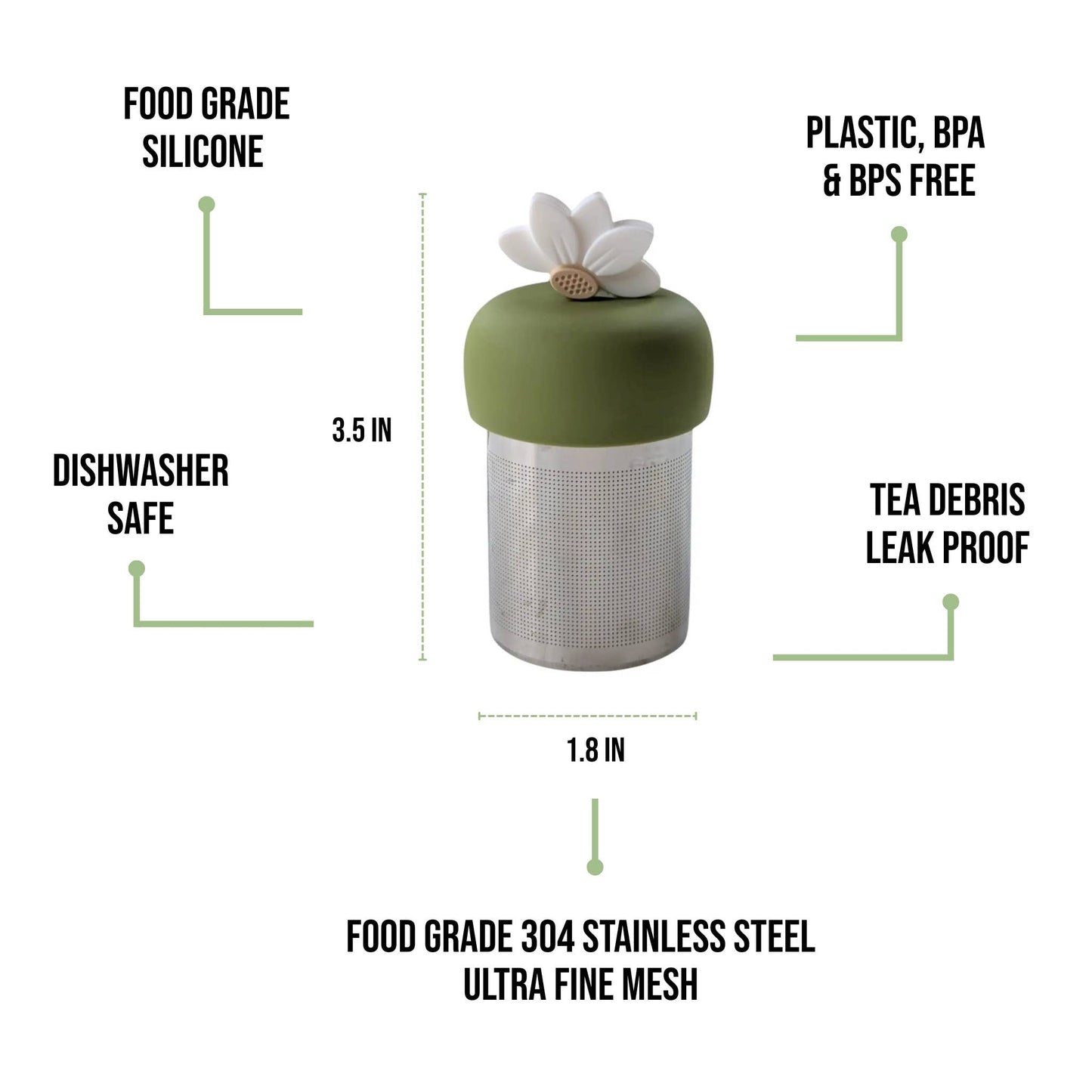 White Lotus | Floating Tea Infuser | Loose Leaf | White