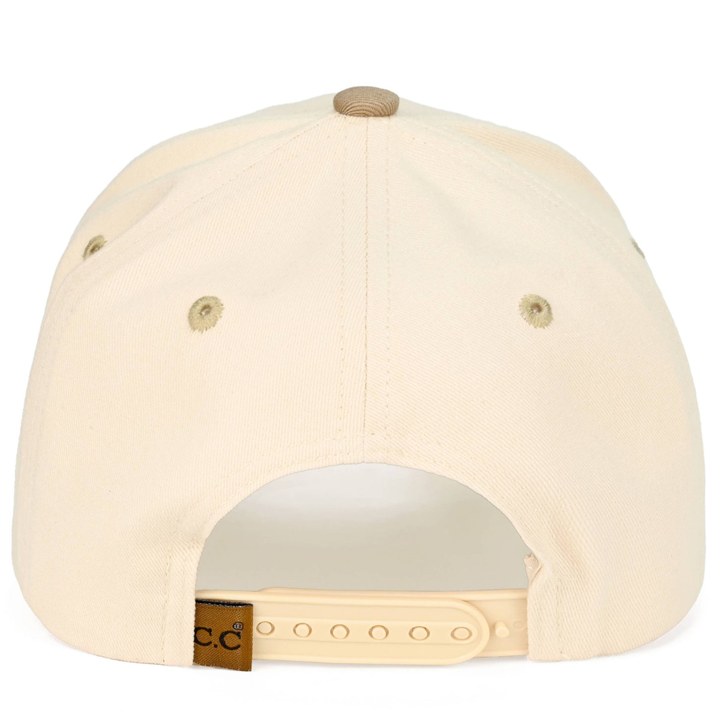 C.C WHISKEY WEATHER Embroidered Letter Two Tone Trucker Hat