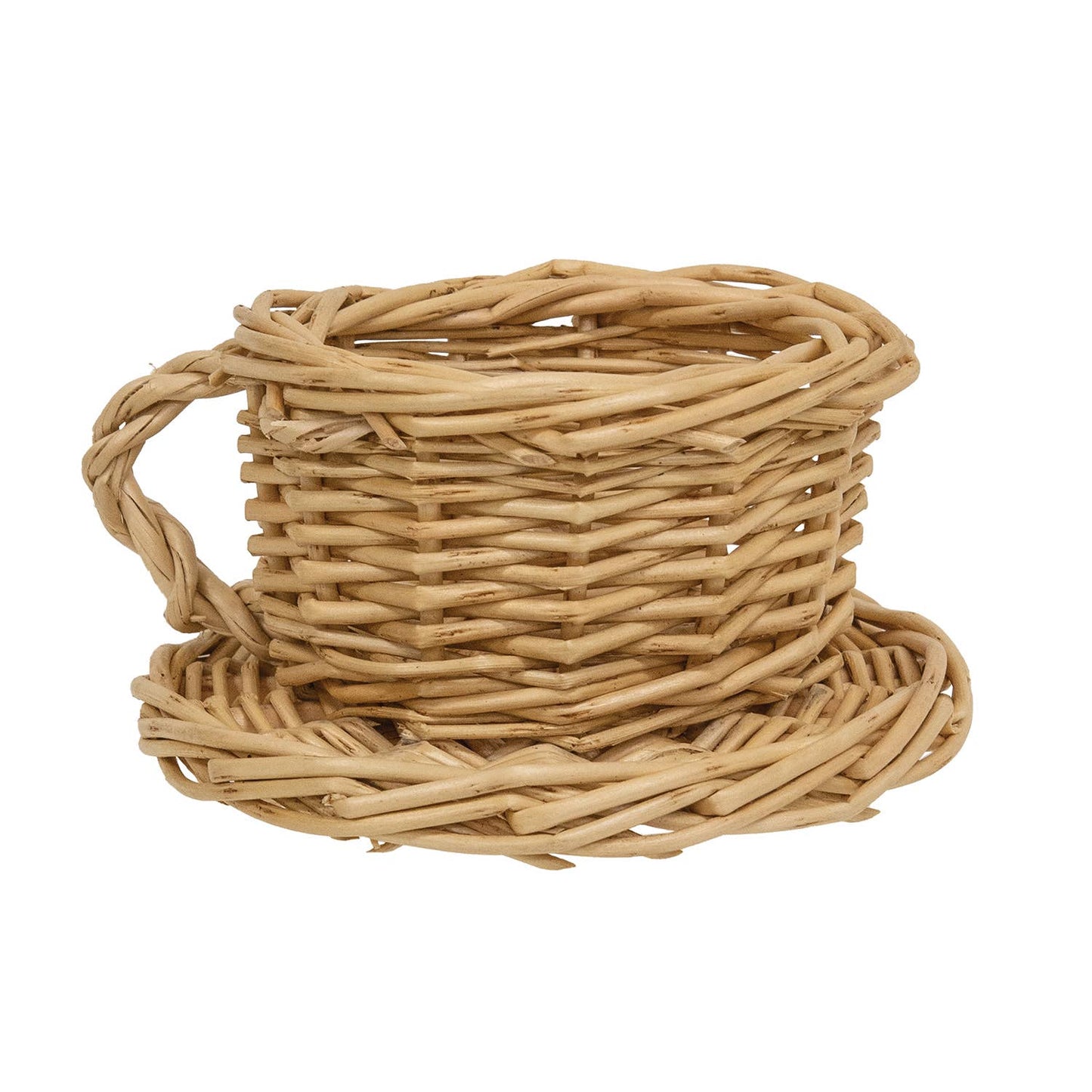 Natural Willow Coffee Cup & Saucer Basket - 4.5" x 2.5"