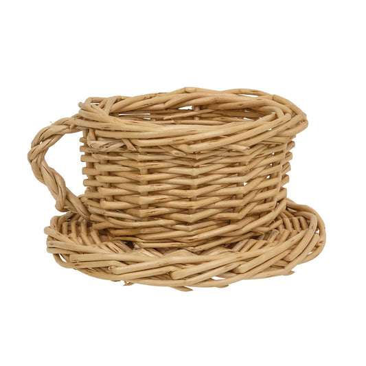 Natural Willow Coffee Cup & Saucer Basket - 4.5" x 2.5"