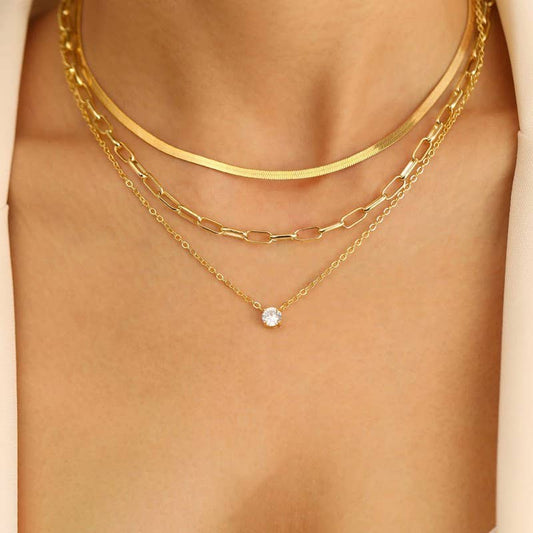 18K STAINLESS STEEL TARNISH FREE LAYERED NECK | 40NK9540