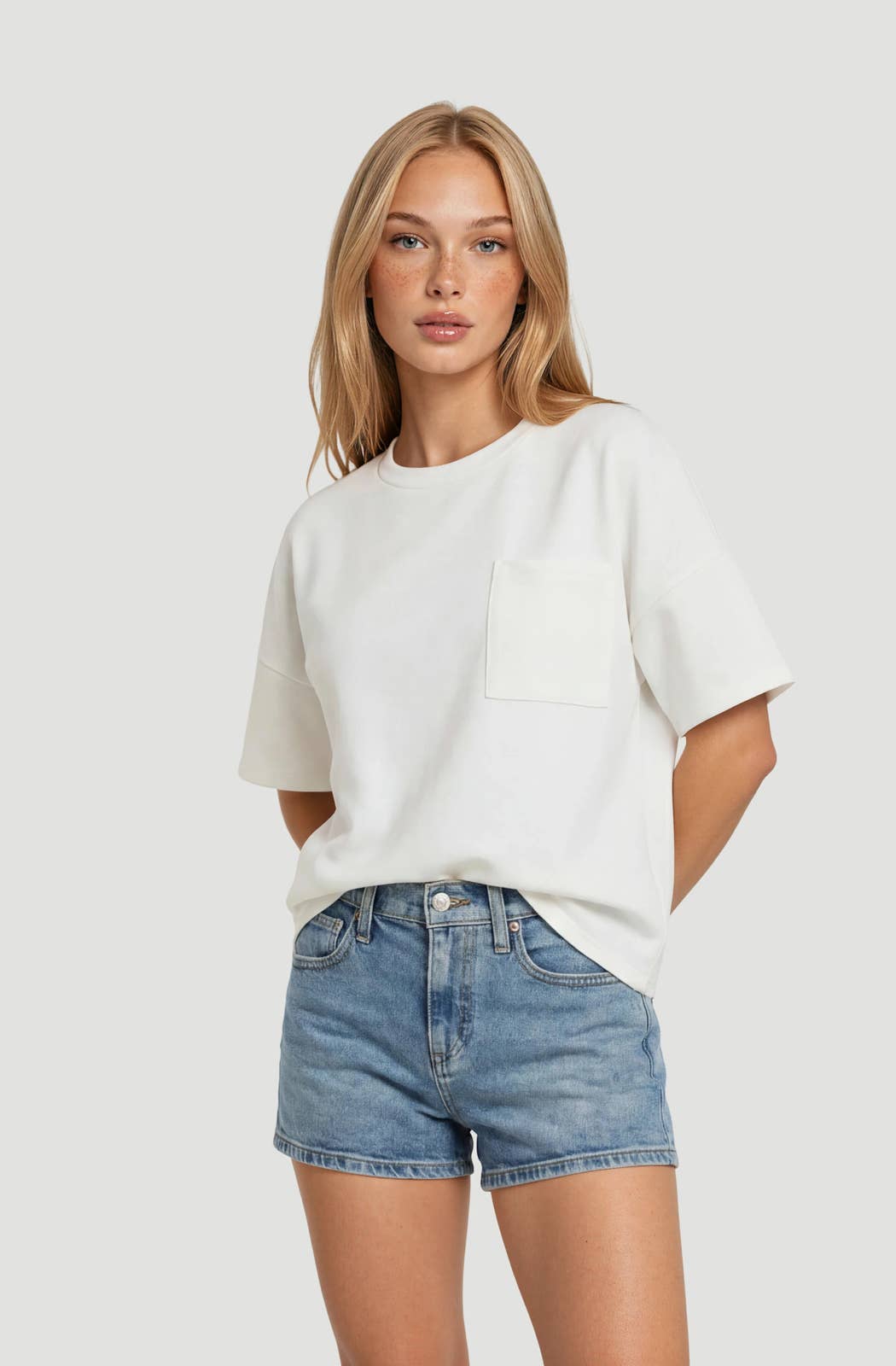 Short Sleeve Scuba Crew Neck Pocket Tee