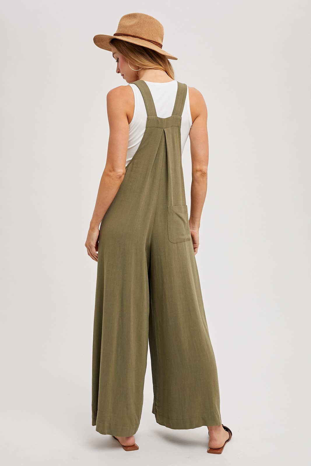 FLOWY WIDE LEG OVERALL JUMPSUIT