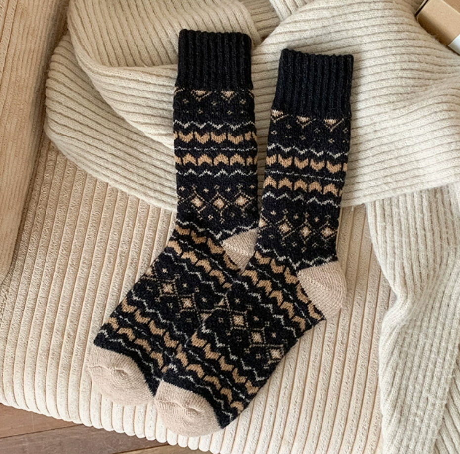 Nordic Fair Isle Cozy Socks