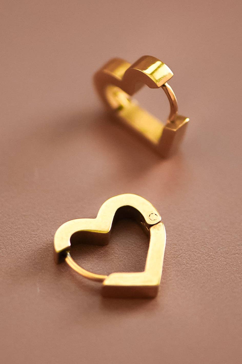 18K Gold Plated Waterproof Stainless Steel Hoop Earrings - 7010