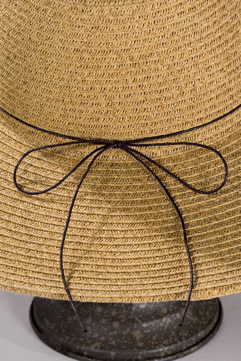 Duo-Tone Panama Hat with Wood Beads