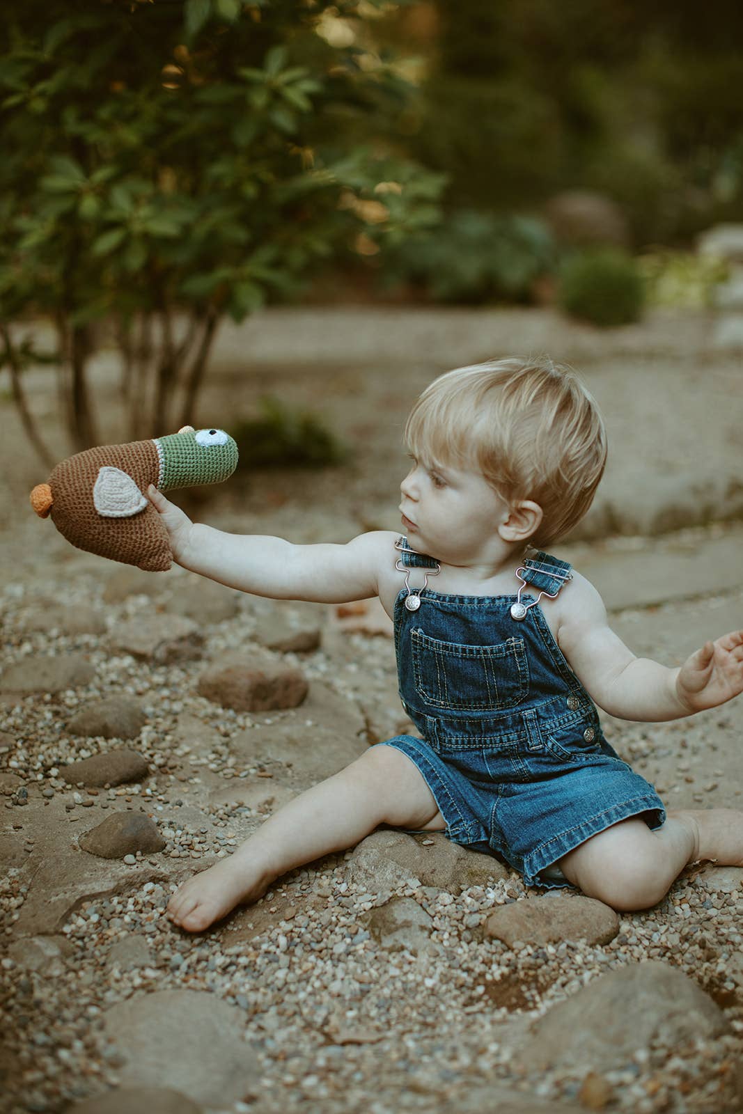 Playful Mallard Baby Rattle - Organic Cotton Crochet