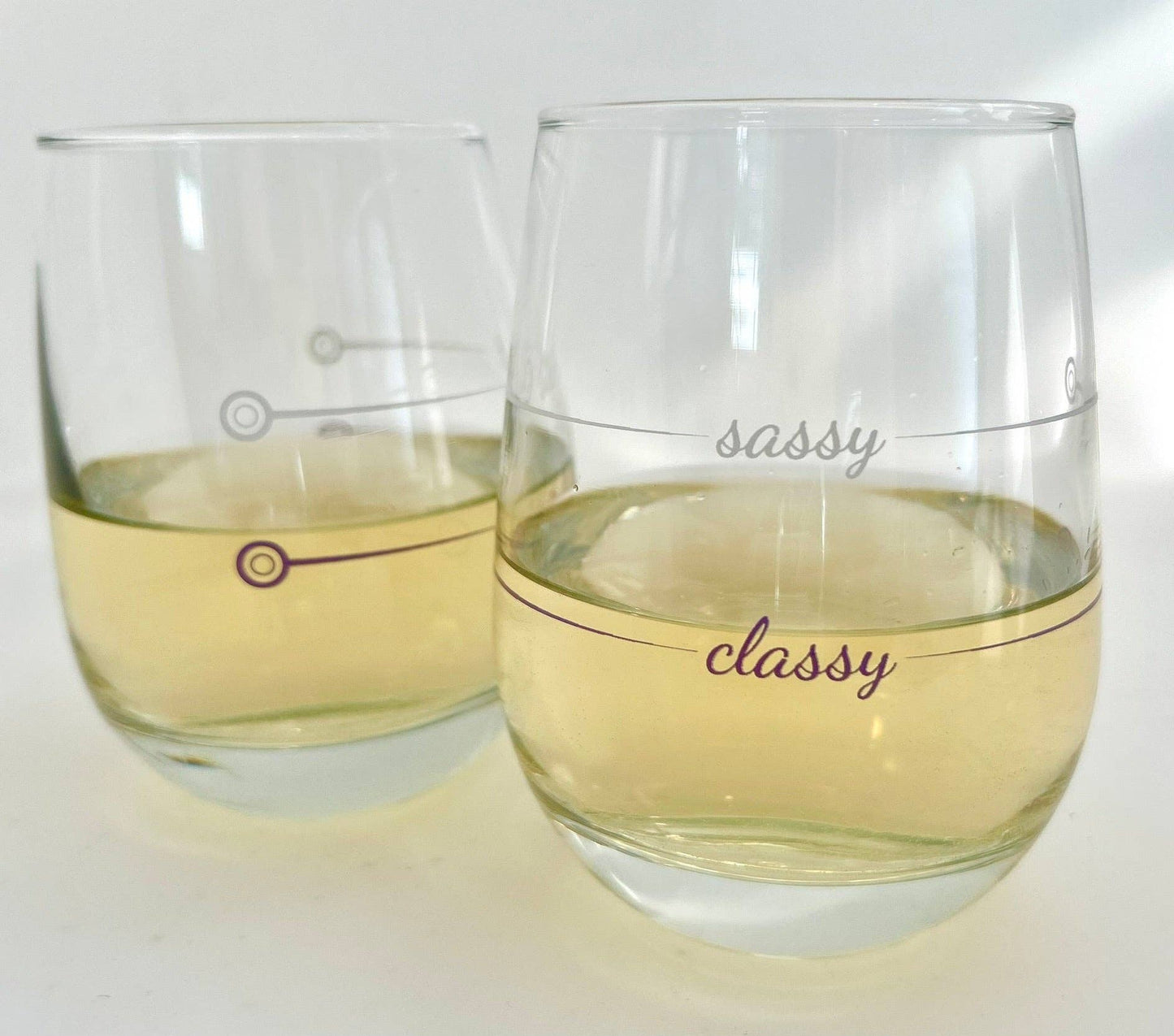 Stemless Wine Glass- Set of 2 | Classy /