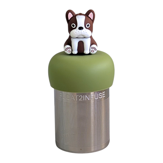 Terrier | Floating Tea Infuser | Green Base | Brown Dog