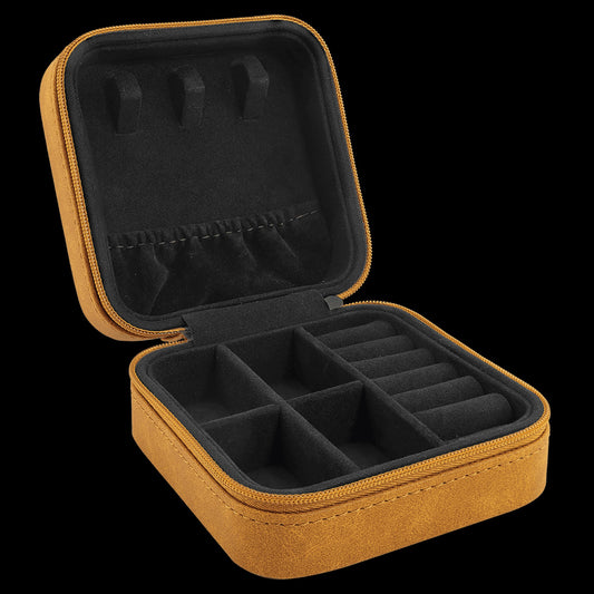 Tan - Personalized Travel Jewelry Box