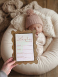 Personalized Baby Name Announcement Sign With Birth Stats – Custom Wooden Newborn Sign