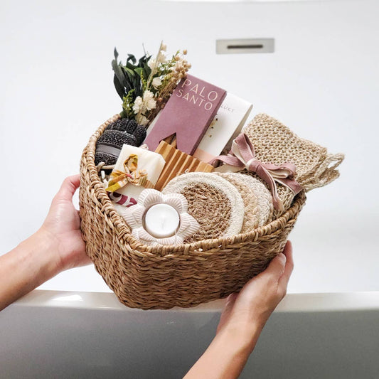 Handwoven Wicker Storage & Gift Basket • Savar Heart Basket