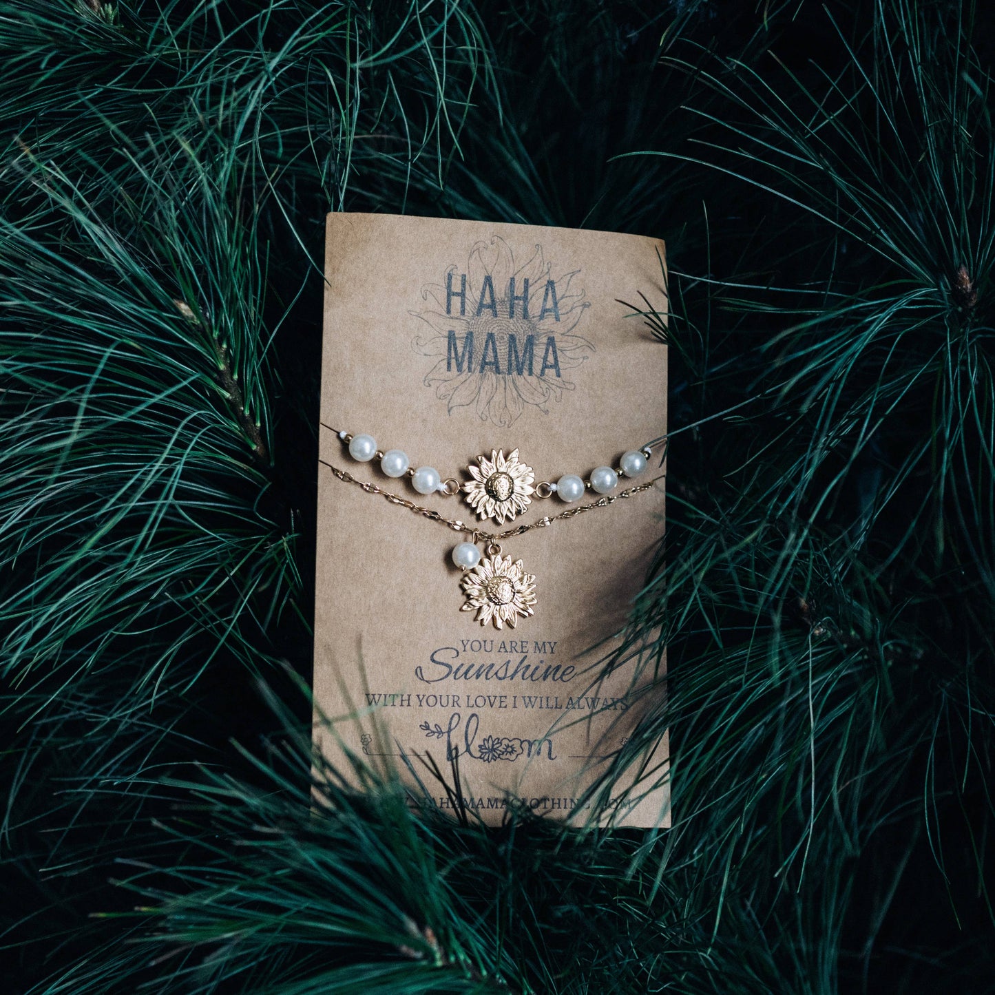 Mommy and Me Sunflower Necklace & Bracelet Set