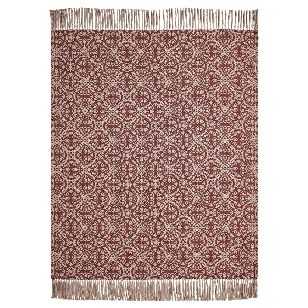 Burgundy Jacquard Woven Throw Blanket 50x60 Custom House