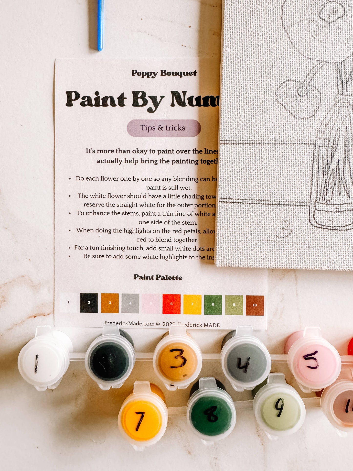 Poppy Bouquet Mini Paint By Number
