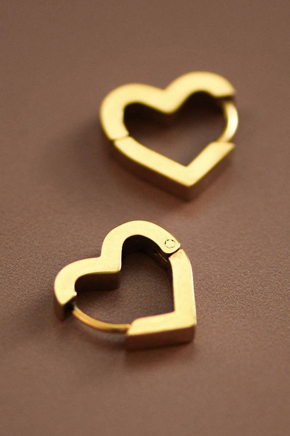 18K Gold Plated Waterproof Stainless Steel Hoop Earrings - 7010