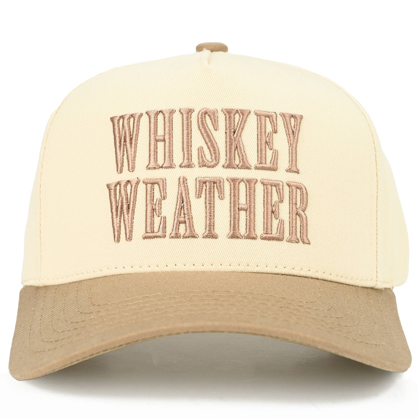 C.C WHISKEY WEATHER Embroidered Letter Two Tone Trucker Hat
