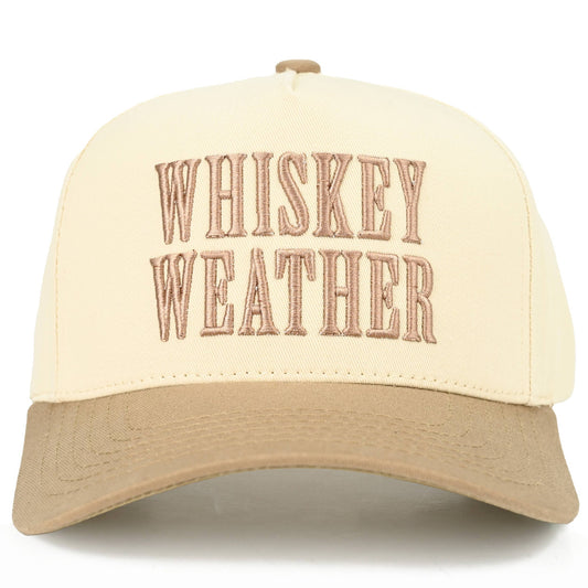 C.C WHISKEY WEATHER Embroidered Letter Two Tone Trucker Hat