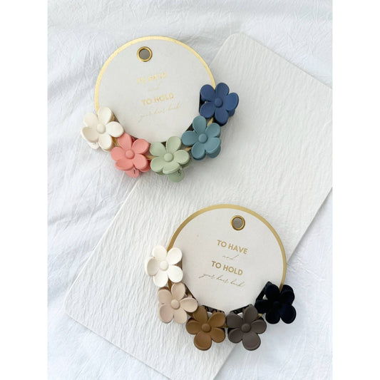 Assorted Mini Matte Flower Clip Sets