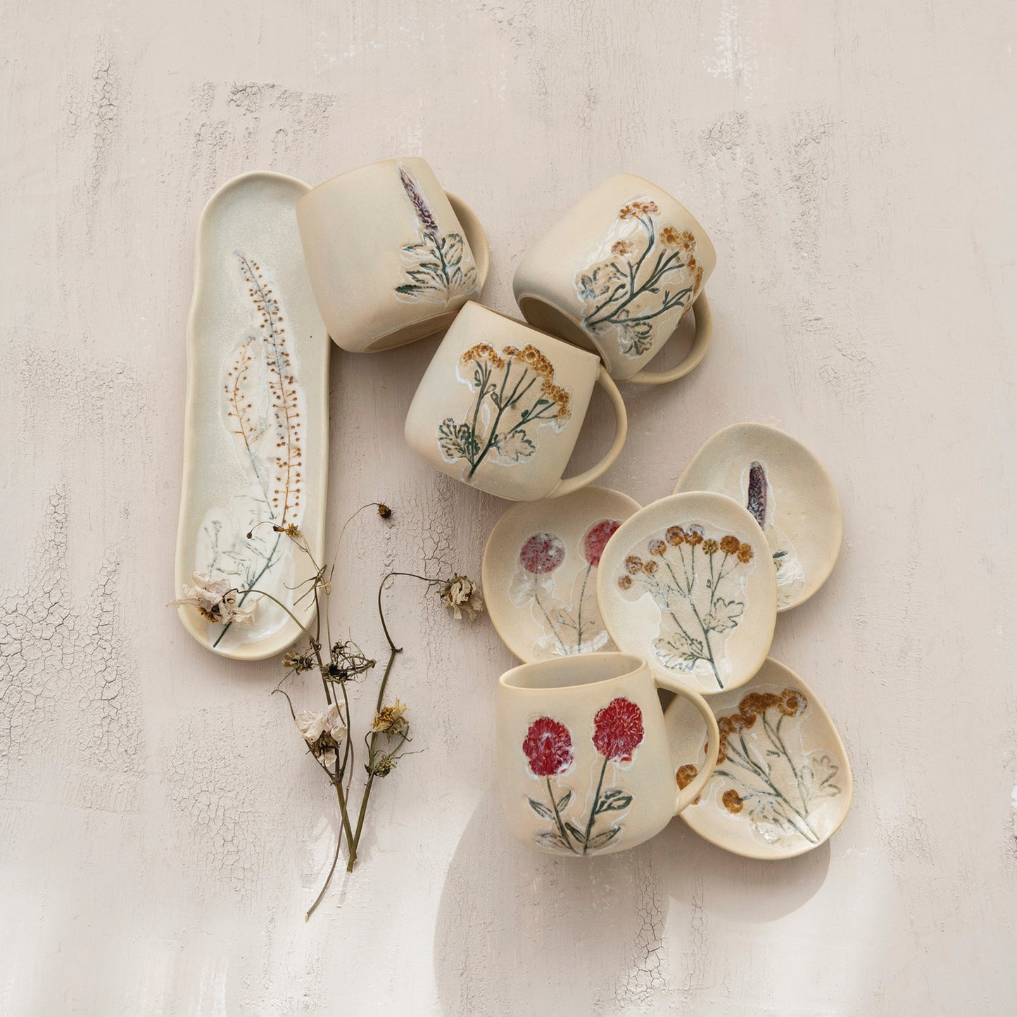 Hand-Painted Stoneware Platter (Each One Will Vary)