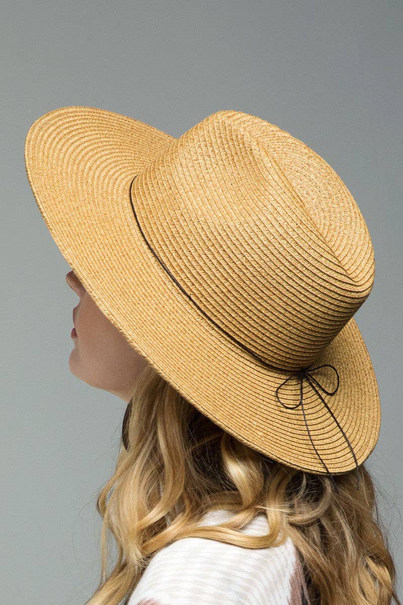 Duo-Tone Panama Hat with Wood Beads