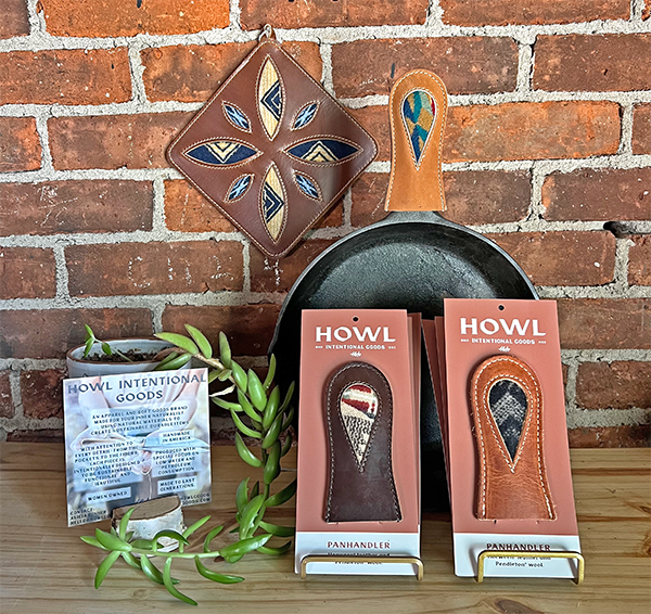 Panhandler Cast Iron Handles: Chestnut Leather