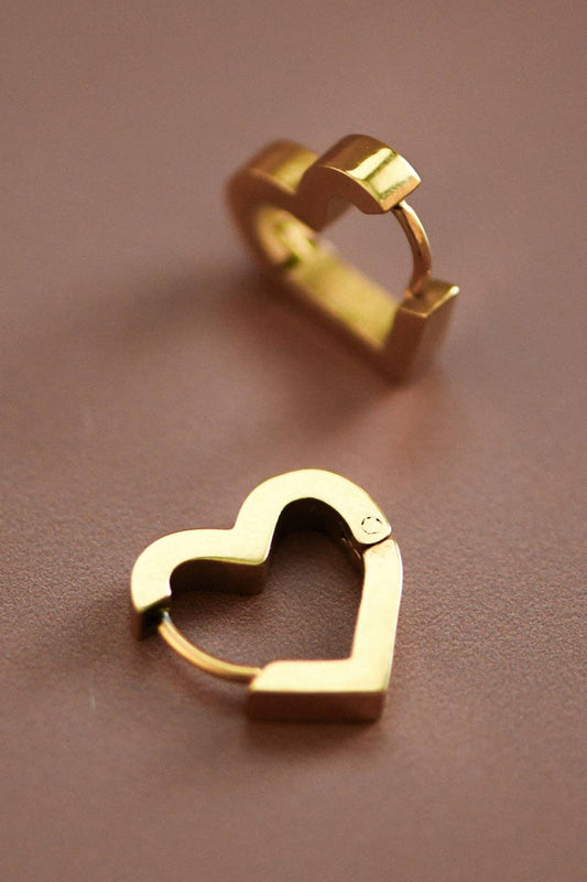 18K Gold Plated Waterproof Stainless Steel Hoop Earrings - 7010