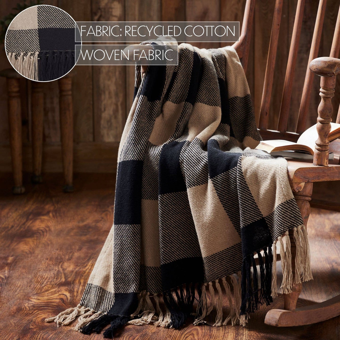 Black Buffalo Check Woven Throw Blanket 50x60