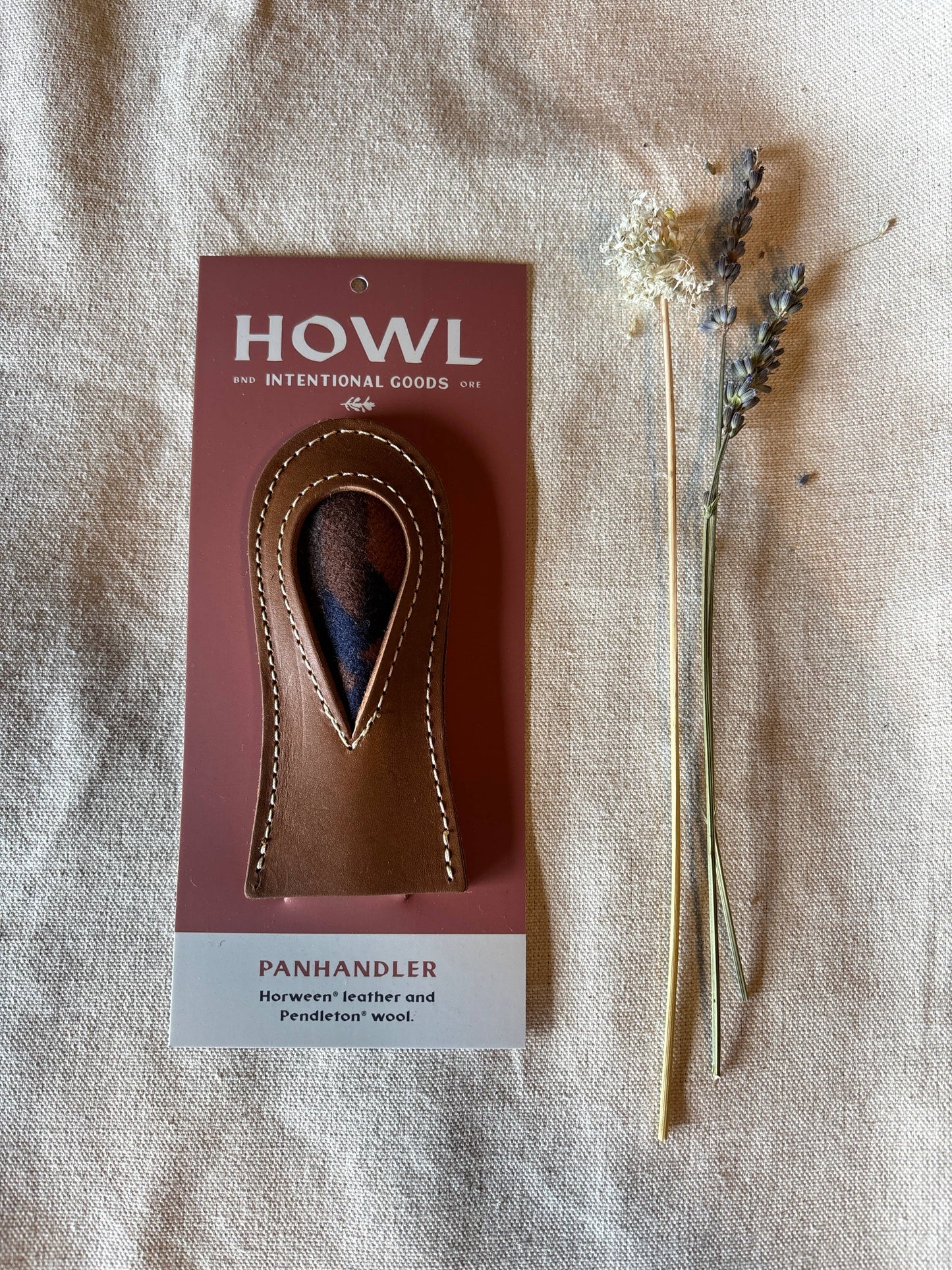 Panhandler Cast Iron Handles: Chestnut Leather