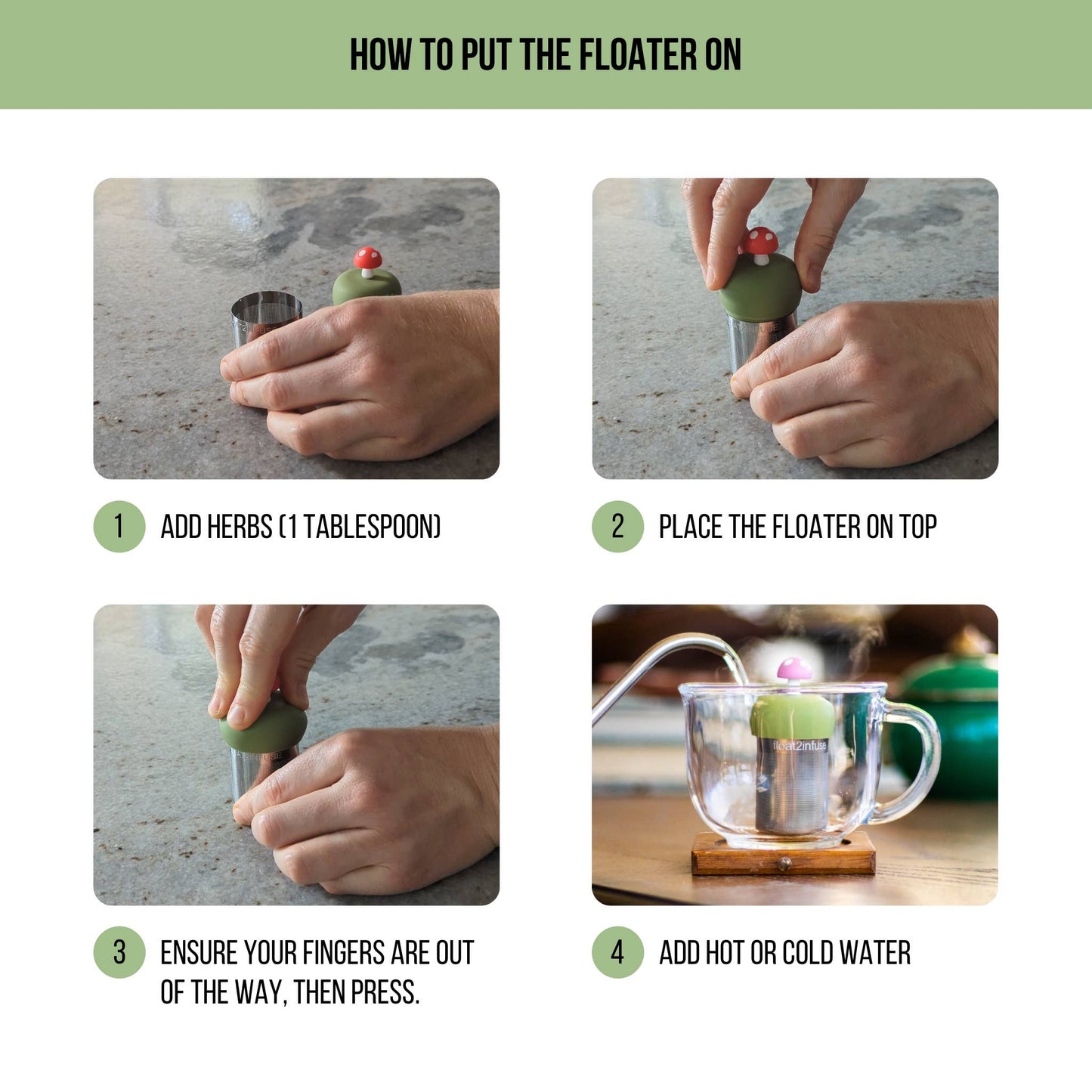 Baby Highland Cow | Floating Tea Infuser | Green Base