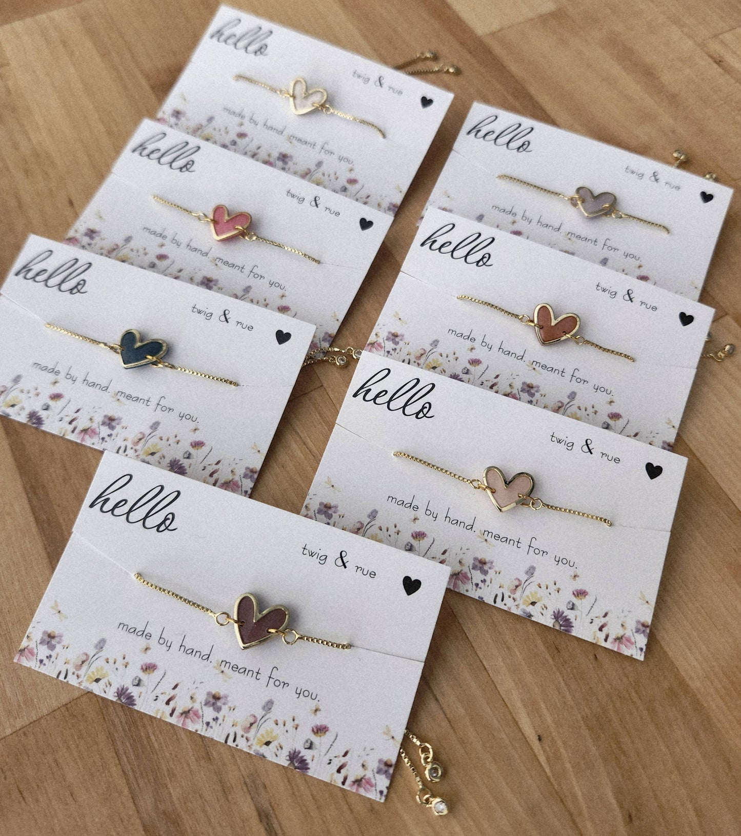 Gold Heart Slider Bracelet- 18k gold plated