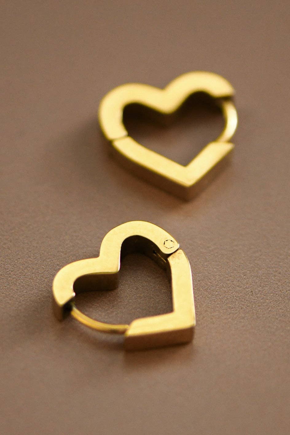 18K Gold Plated Waterproof Stainless Steel Hoop Earrings - 7010