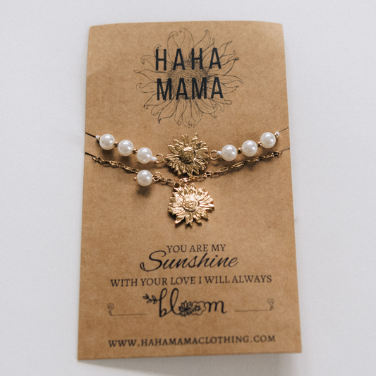 Mommy and Me Sunflower Necklace & Bracelet Set