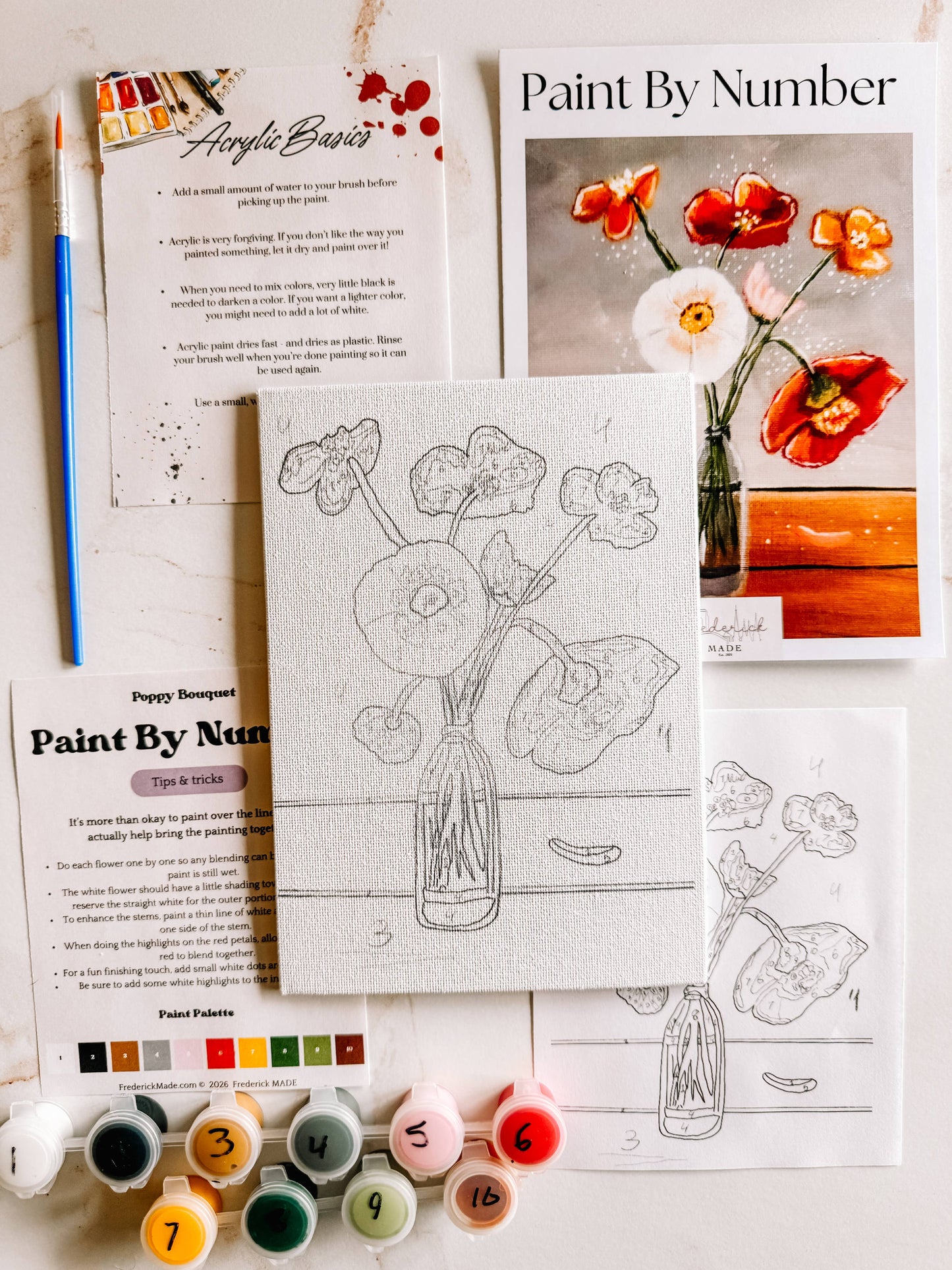 Poppy Bouquet Mini Paint By Number