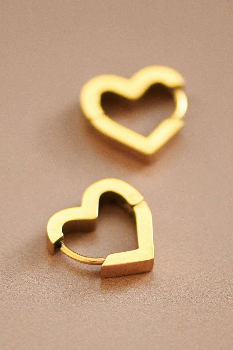 18K Gold Plated Waterproof Stainless Steel Hoop Earrings - 7010