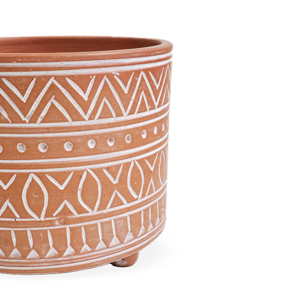 5.5" Handmade Pot Planter • Hand Etched Terracotta Pot-Small