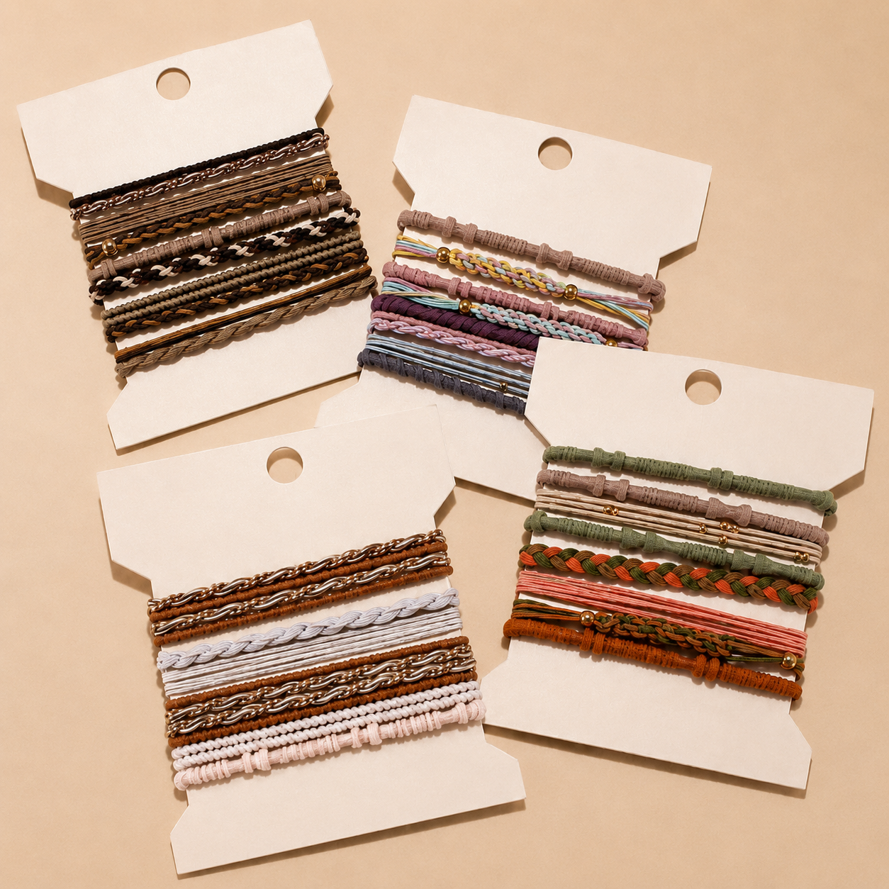 Boho Multi-Style Hair Tie Bracelet Set | 91H51035