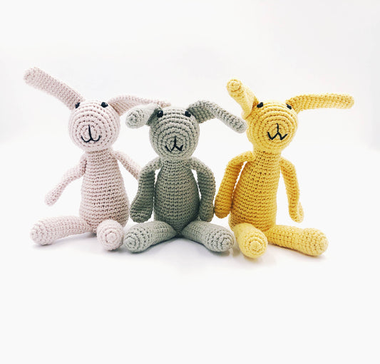 Handmade Sweet “My First Bunny” Baby Rattle – Organic Cotton