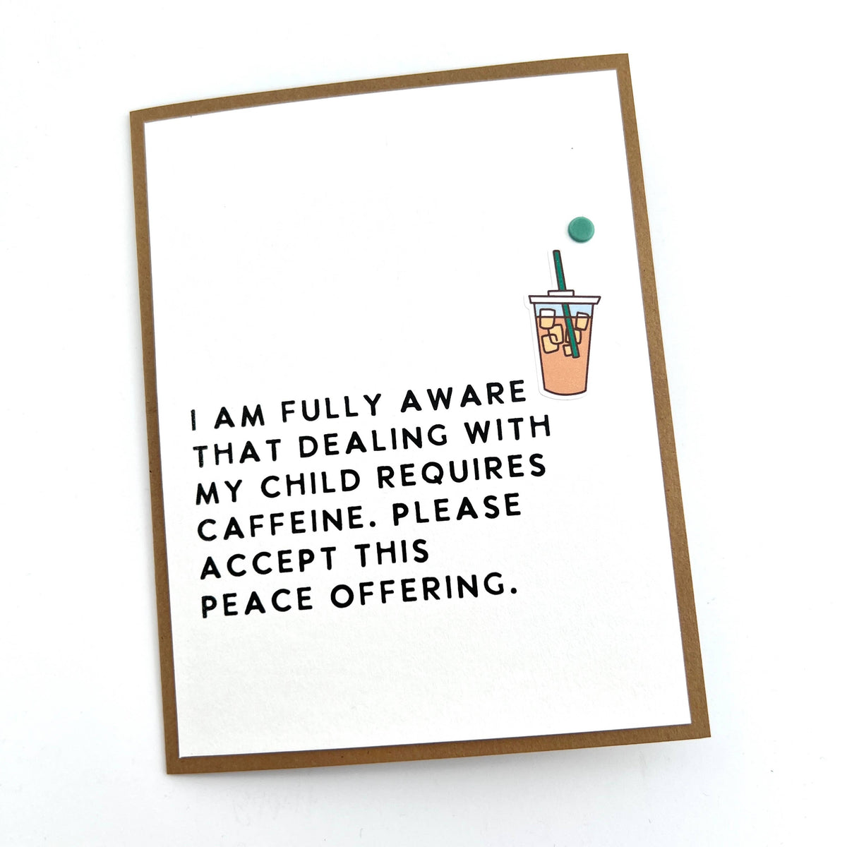 Teacher Coach Daycare Child Requires Caffeine funny card