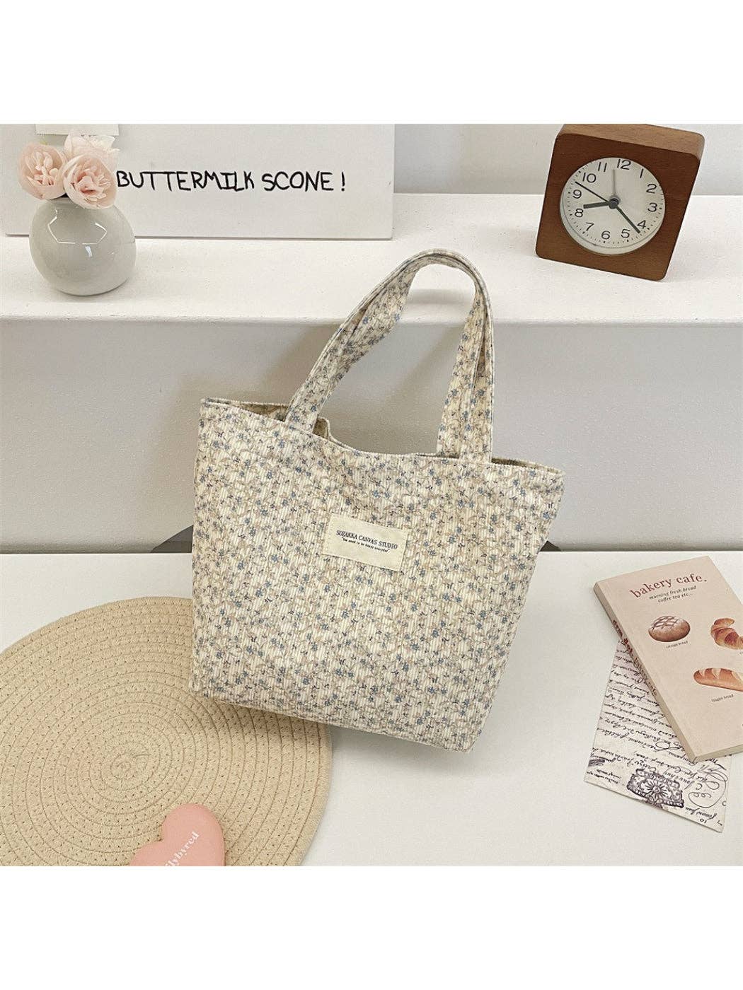 Cosbai - Vintage Floral Everyday Tote