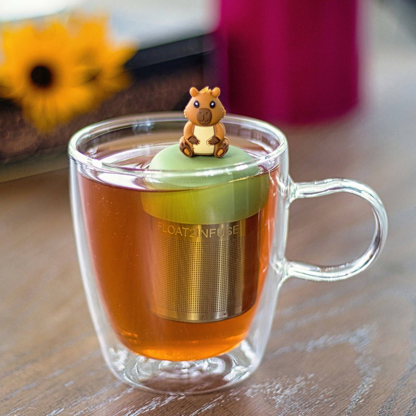 Capybara | Floating Tea Infuser | Green Base | Brown