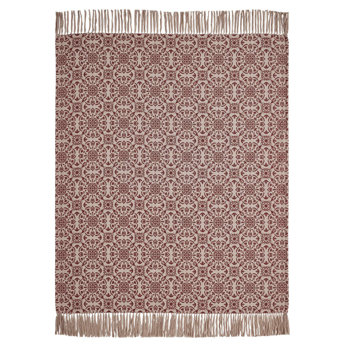 Burgundy Jacquard Woven Throw Blanket 50x60 Custom House