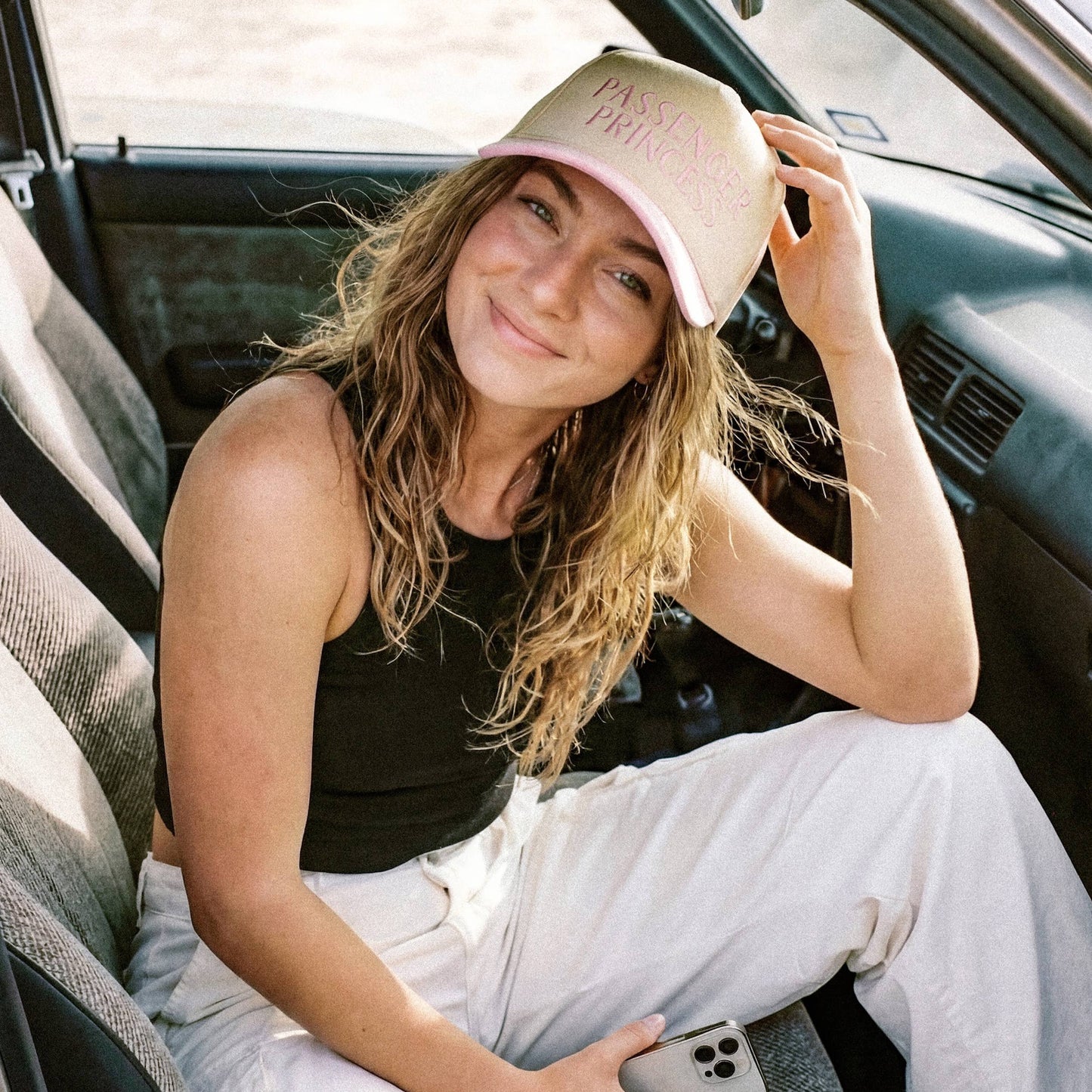 C.C PASSENGER PRINCESS Letter on Two Tone Trucker Hat