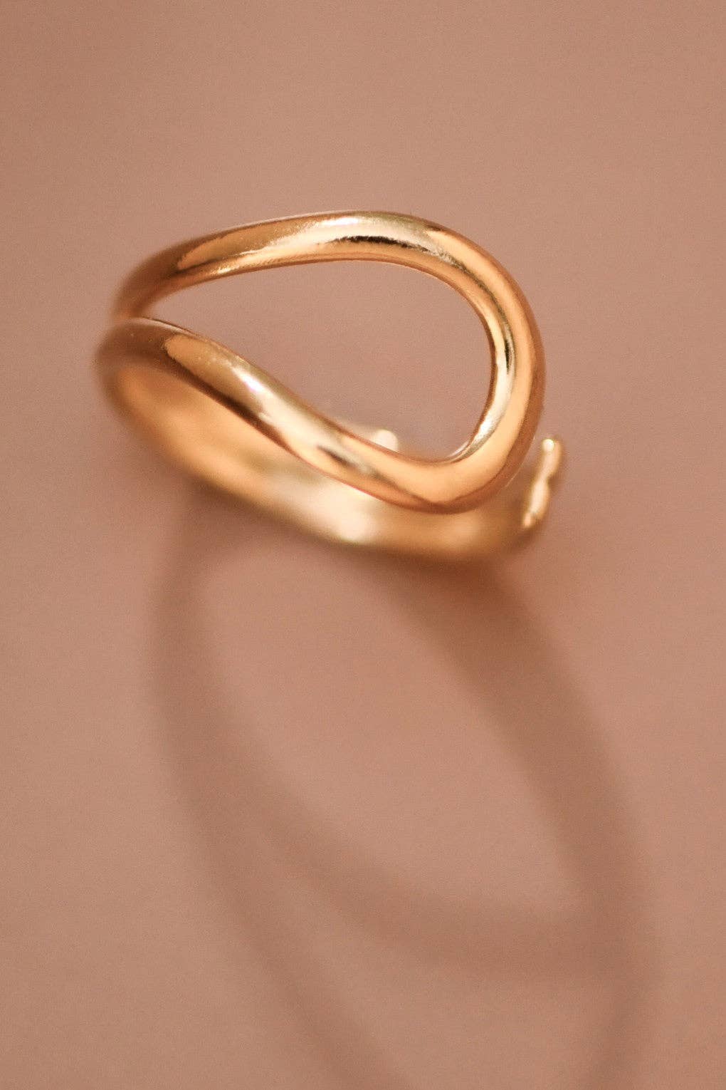 18K Gold Plated Waterproof Stainless Steel Ring - 7891