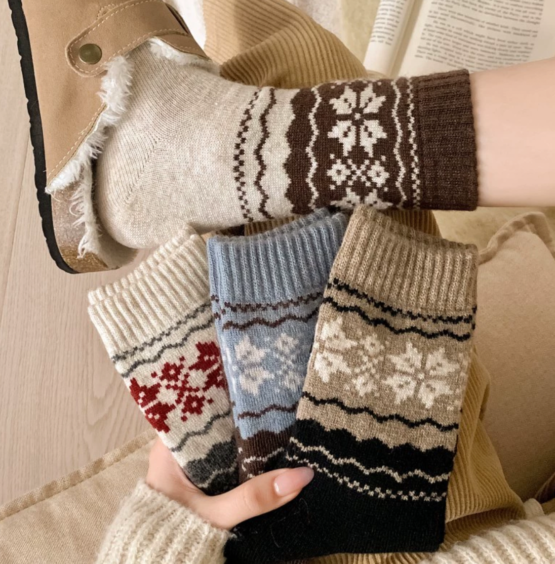 Nordic Winter Knit Socks Cabin Ready