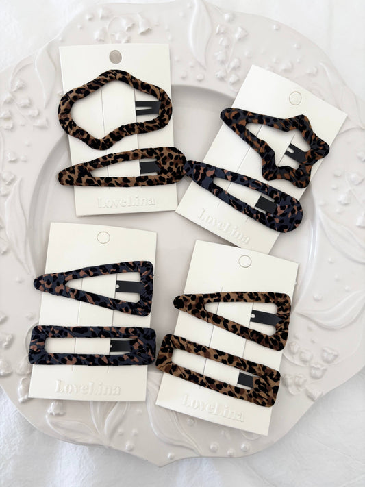 Leopard Print Hair Clip Set