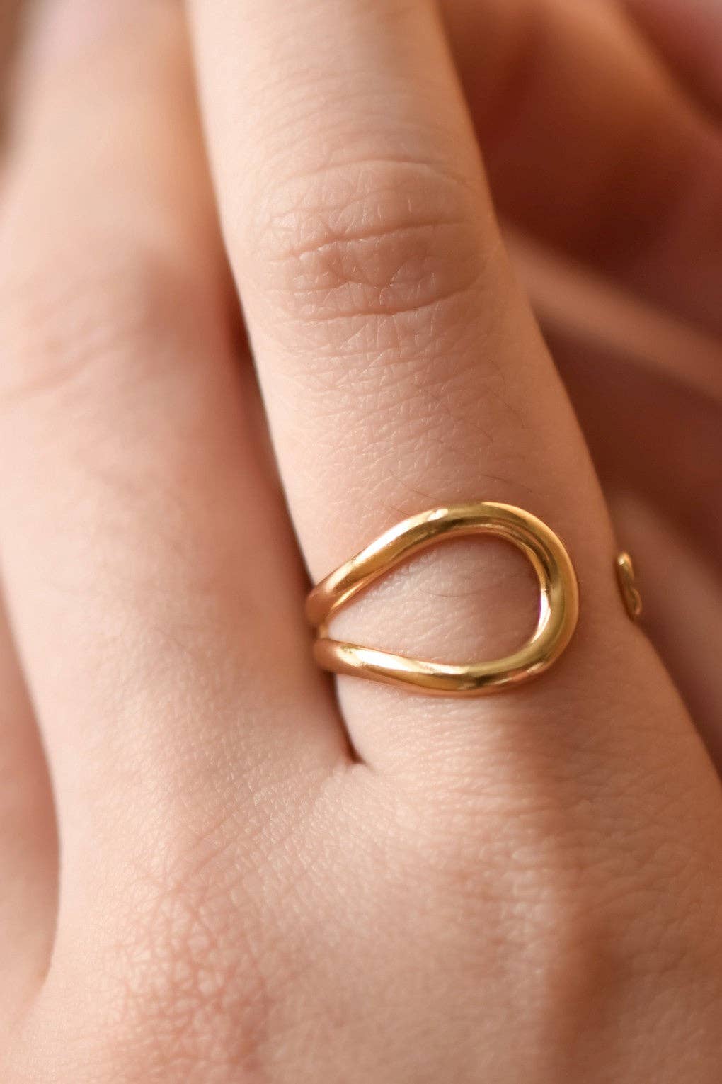 18K Gold Plated Waterproof Stainless Steel Ring - 7891