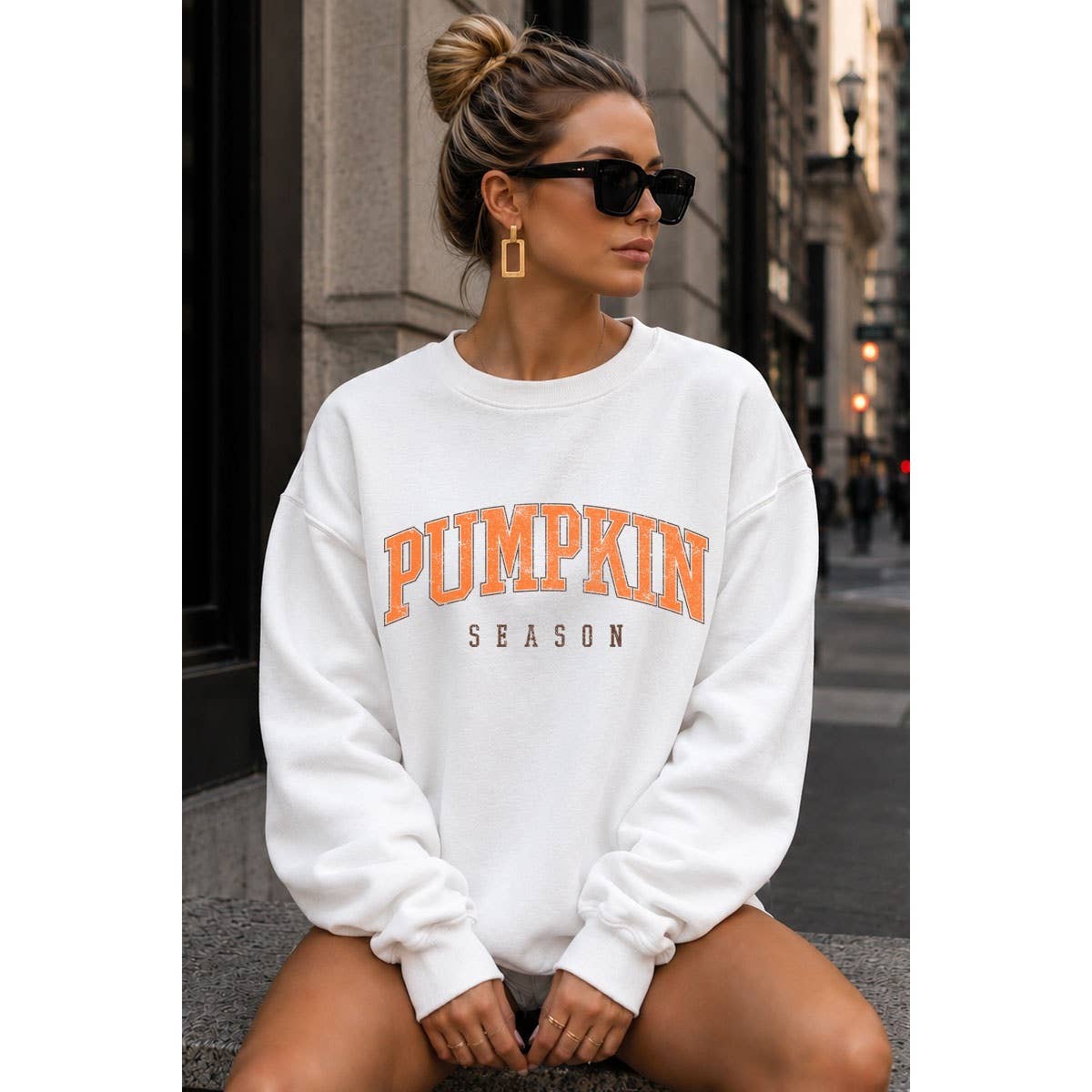 PUMPKIN SEASON MINERAL GRAPHIC  SWEATSHIRTS